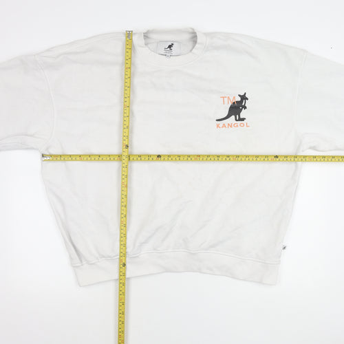 Kangol Men’s White XL Pullover Sweatshirt Logo Graphic Cotton Blend