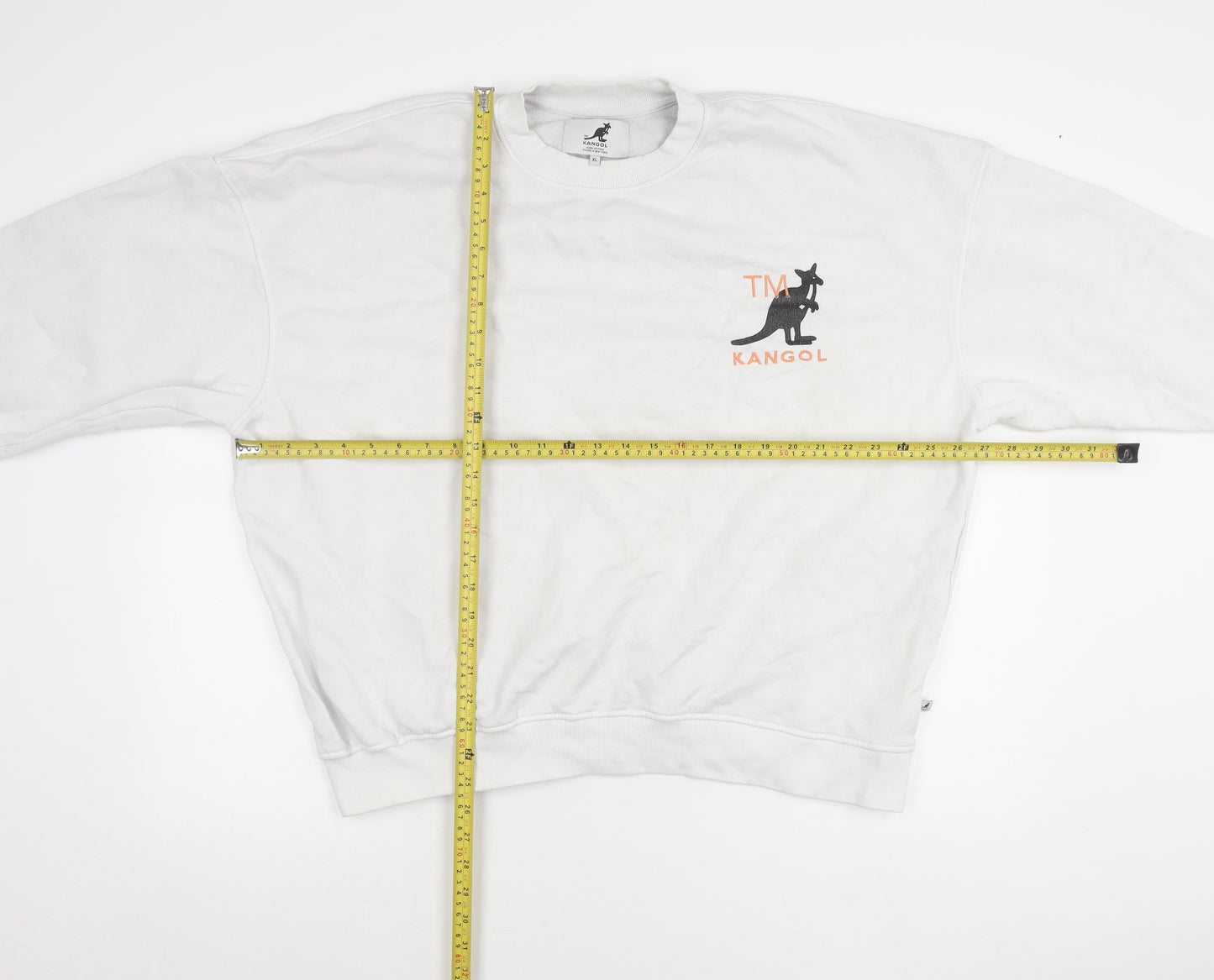 Kangol Men’s White XL Pullover Sweatshirt Logo Graphic Cotton Blend