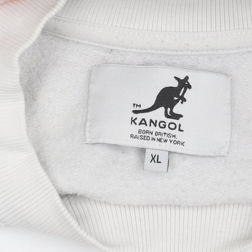Kangol Men’s White XL Pullover Sweatshirt Logo Graphic Cotton Blend