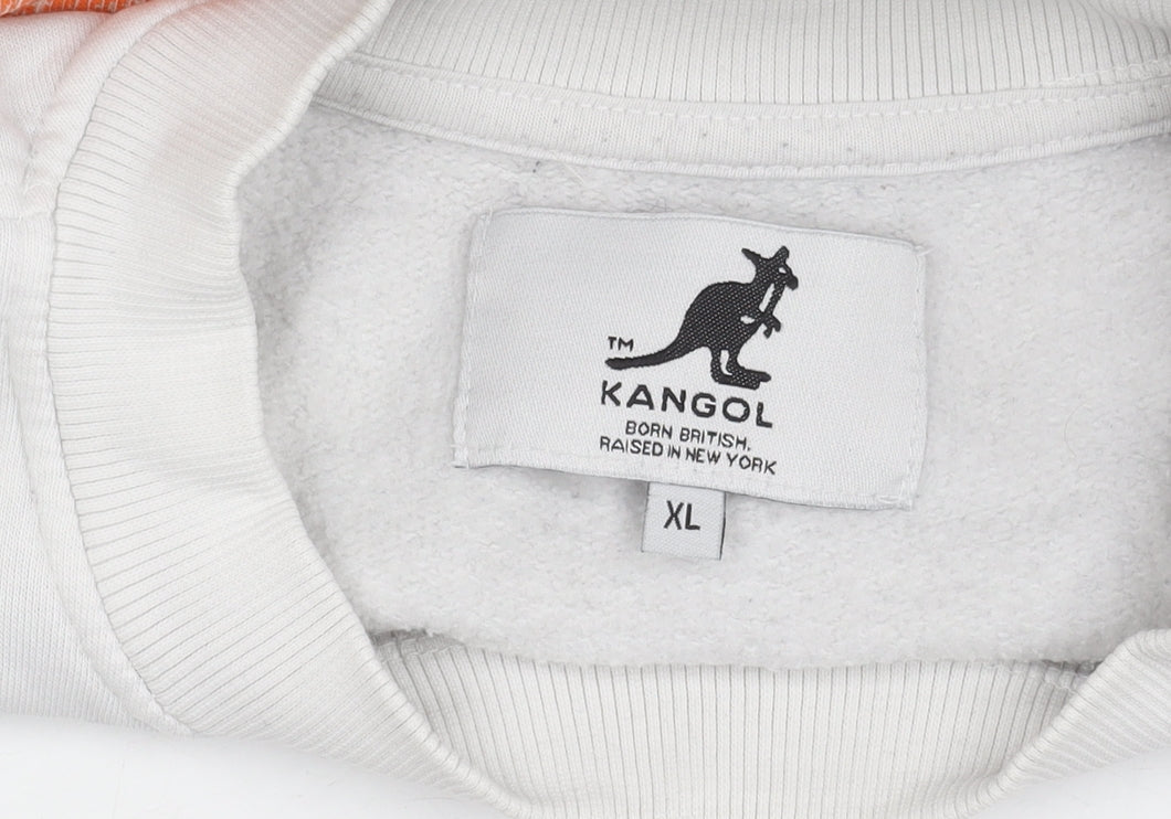 Kangol Men’s White XL Pullover Sweatshirt Logo Graphic Cotton Blend