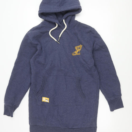 Superdry Women’s Blue Pullover Hoodie Size 12 Logo Sportswear
