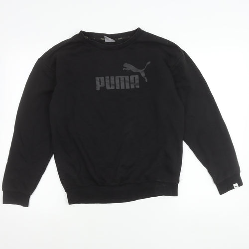 Puma Women’s Black Size 8 Pullover Sweatshirt Crew Neck Logo Jumper