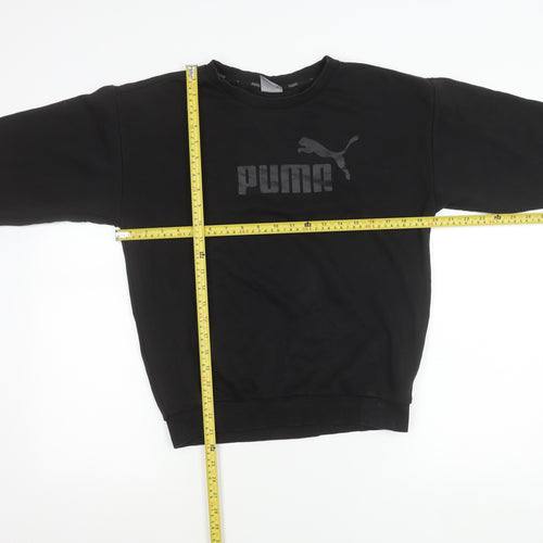 Puma Women’s Black Size 8 Pullover Sweatshirt Crew Neck Logo Jumper