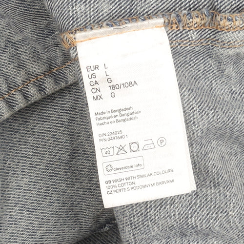 H&M Women’s Blue Denim Basic Jacket L Long Sleeve Casual