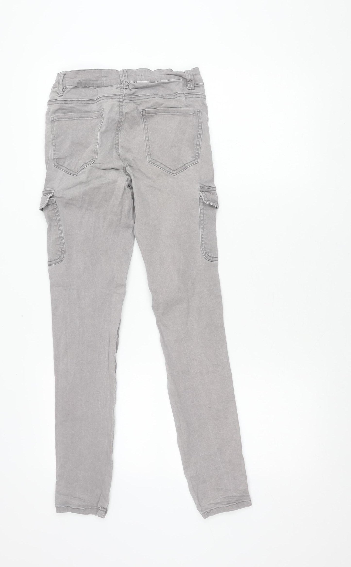 PrimCo Womens Grey Cargo Jeans Size 10 Regular Fit Cotton