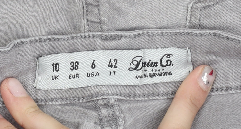 PrimCo Womens Grey Cargo Jeans Size 10 Regular Fit Cotton