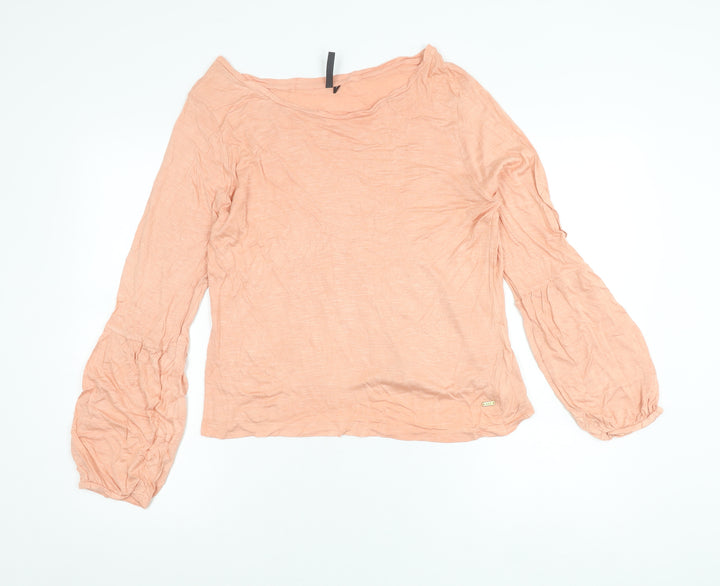 L.O.V. Womens Pink Blouse Size L Long Sleeve Balloon Tunic