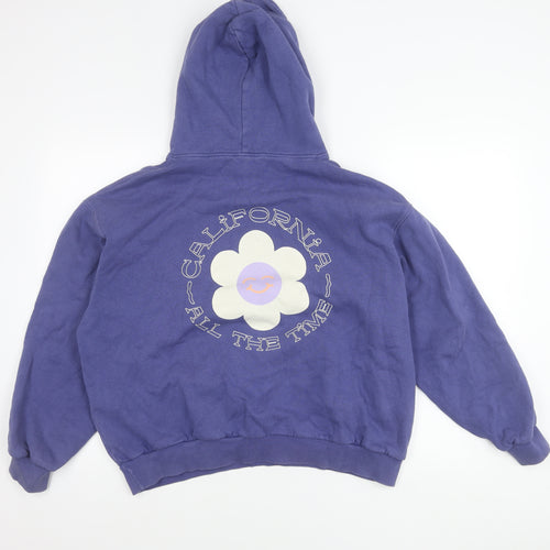 Pull&Bear Teens Blue Pullover Hoodie Size 12 Graphic Print