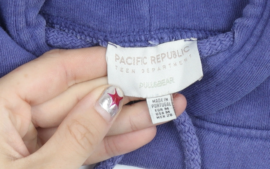 Pull&Bear Teens Blue Pullover Hoodie Size 12 Graphic Print