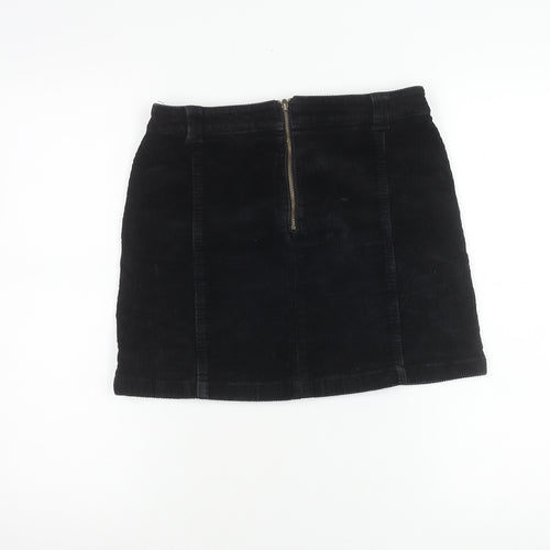 Marks and Spencer Women’s Black Corduroy Skirt Size 8 Short Zip