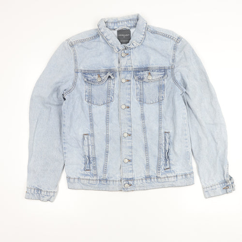 Primark Womens Blue Denim Jacket M Casual Buttoned Classic