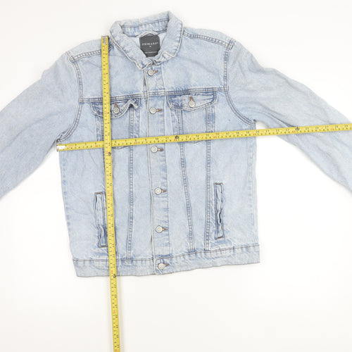 Primark Womens Blue Denim Jacket M Casual Buttoned Classic