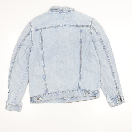Primark Womens Blue Denim Jacket M Casual Buttoned Classic