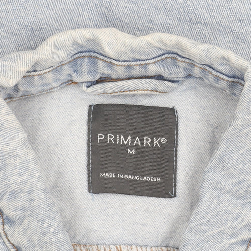 Primark Womens Blue Denim Jacket M Casual Buttoned Classic