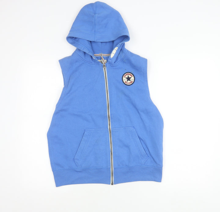 Converse Boys Blue Hooded Sleeveless Zip Up Waistcoat Jacket 12-13 Years