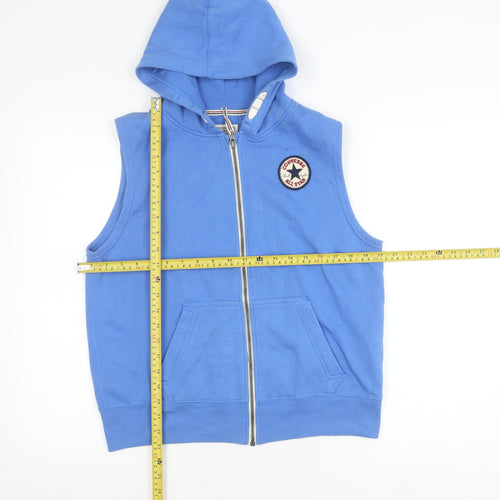 Converse Boys Blue Hooded Sleeveless Zip Up Waistcoat Jacket 12-13 Years