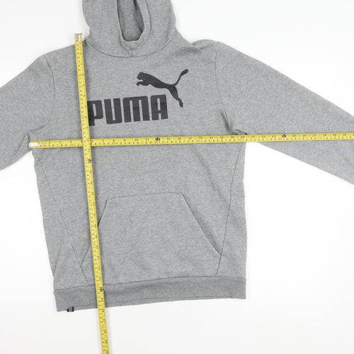 Puma Boys Grey Pullover Hoodie Size 16Y Regular Fit Logo Sportswear