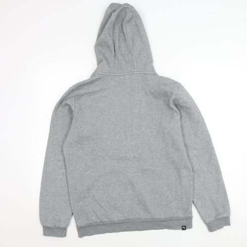 Puma Boys Grey Pullover Hoodie Size 16Y Regular Fit Logo Sportswear