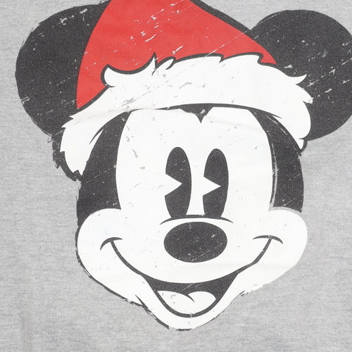 Disney Womens Grey Mickey Mouse Christmas Sweatshirt Size 12 L