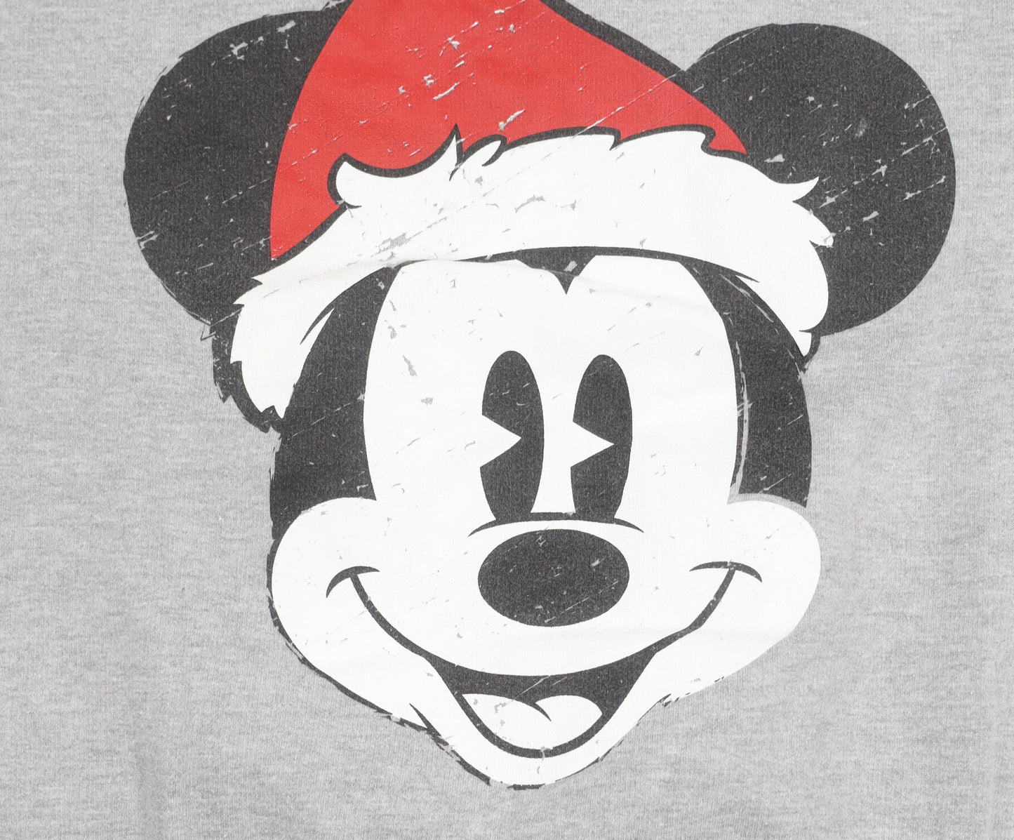 Disney Womens Grey Mickey Mouse Christmas Sweatshirt Size 12 L