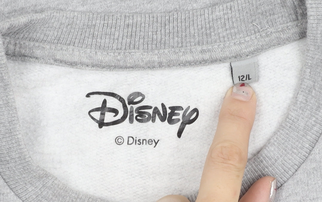 Disney Womens Grey Mickey Mouse Christmas Sweatshirt Size 12 L