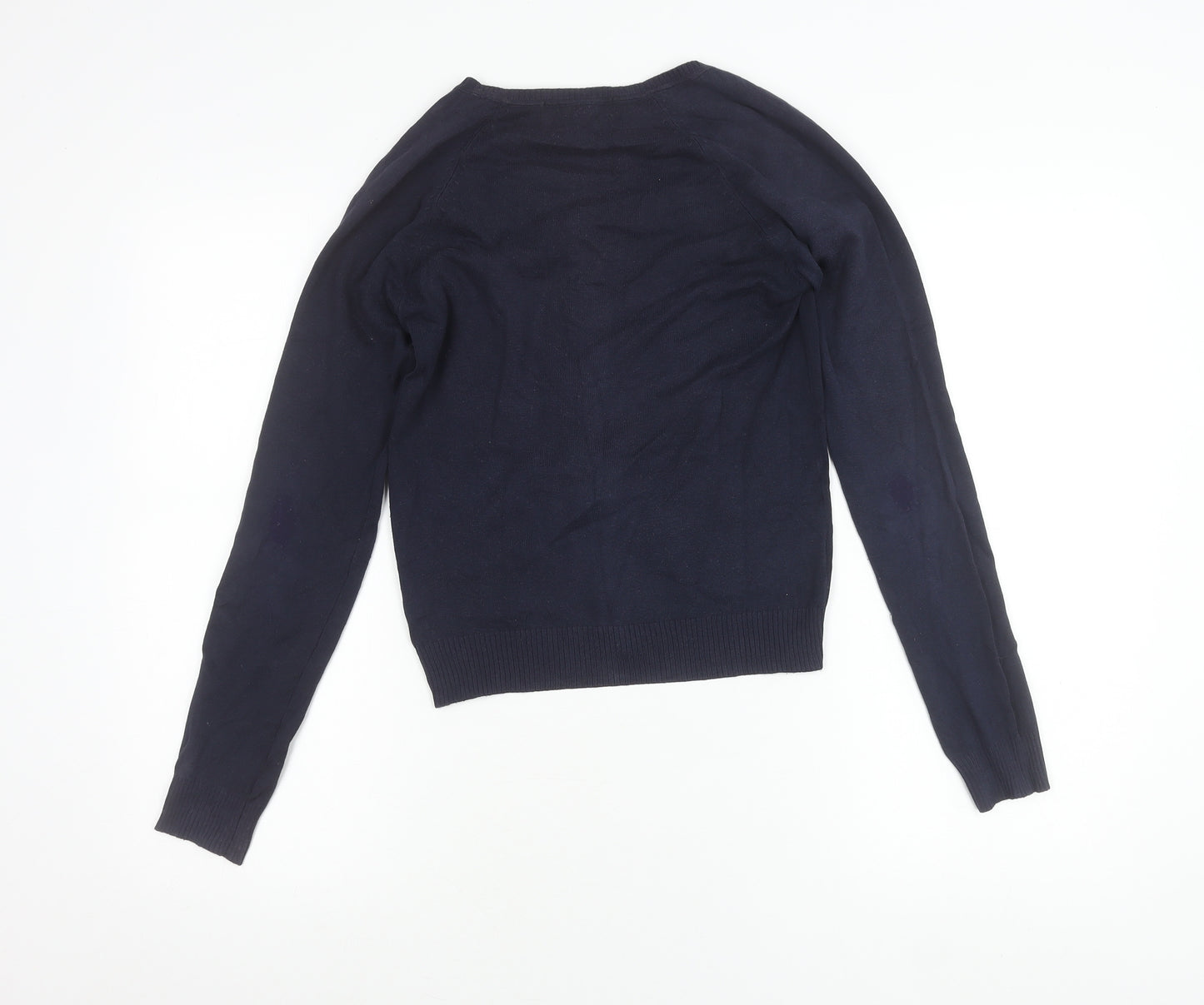 Zara Women’s Blue V-Neck Knit Pullover Jumper Size S