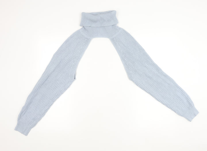 ASOS Women Blue Size 10 Shrug Jumper Roll Neck Long Sleeve Knit