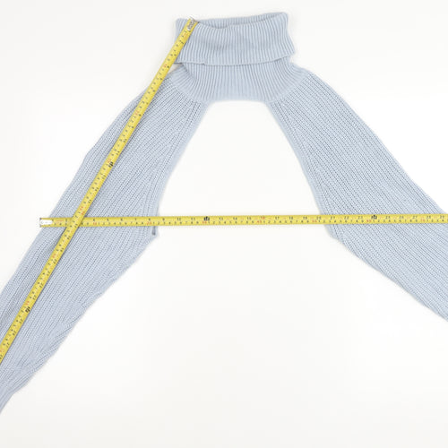 ASOS Women Blue Size 10 Shrug Jumper Roll Neck Long Sleeve Knit