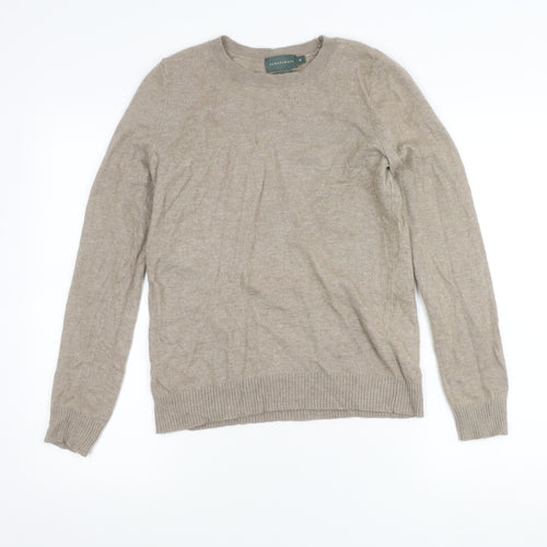 Paraphrase Womens Beige Angora Blend Crew Neck Jumper M
