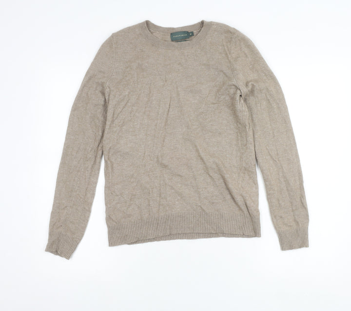 Paraphrase Womens Beige Angora Blend Crew Neck Jumper M