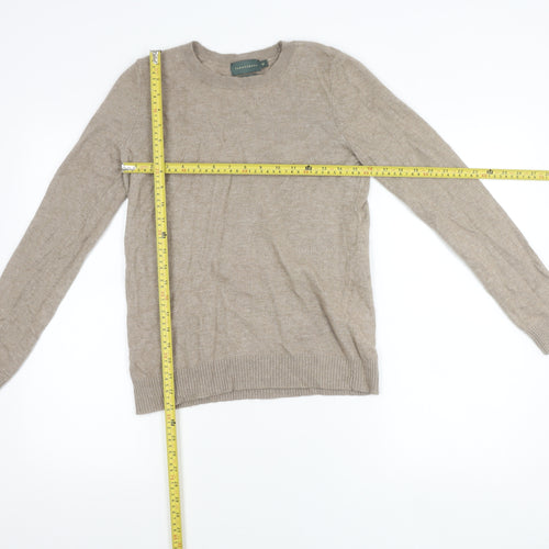 Paraphrase Womens Beige Angora Blend Crew Neck Jumper M