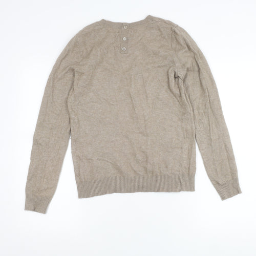 Paraphrase Womens Beige Angora Blend Crew Neck Jumper M