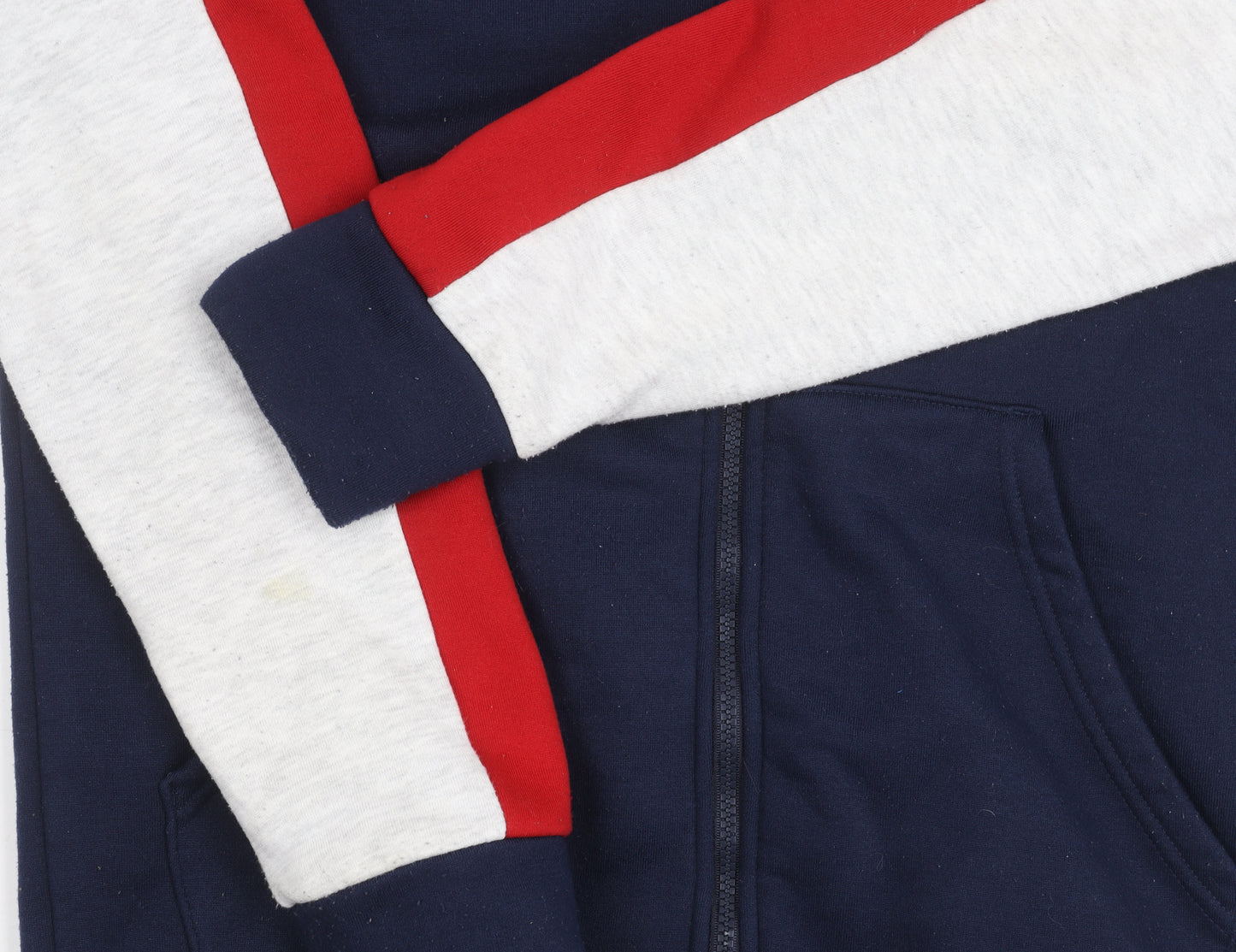 Rock & Rock Men’s L Blue Red Zip Hoodie Jacket Cotton Blend