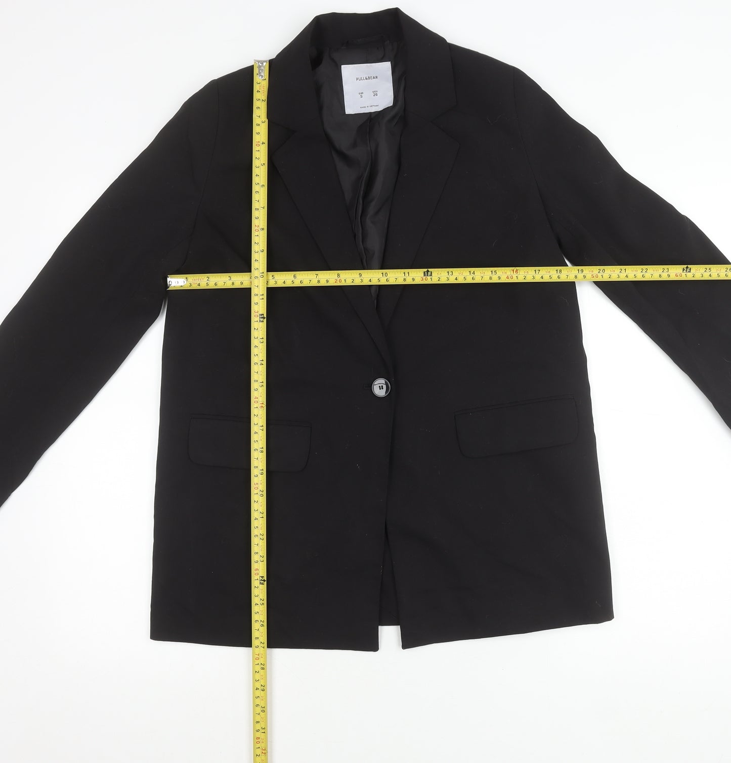 Pull&Bear Women Black Regular Fit Blazer S Single-Breasted Jacket