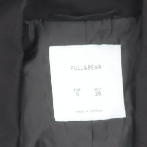 Pull&Bear Women Black Regular Fit Blazer S Single-Breasted Jacket