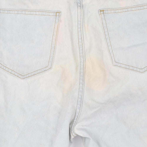 Boohoo Women’s Blue Mom Jeans UK 8 Distressed Light Wash