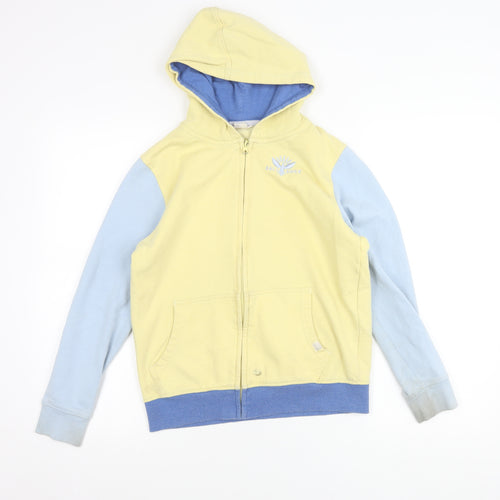 Saltrock Girls Yellow Blue Hooded Full Zip Jacket 13 Years