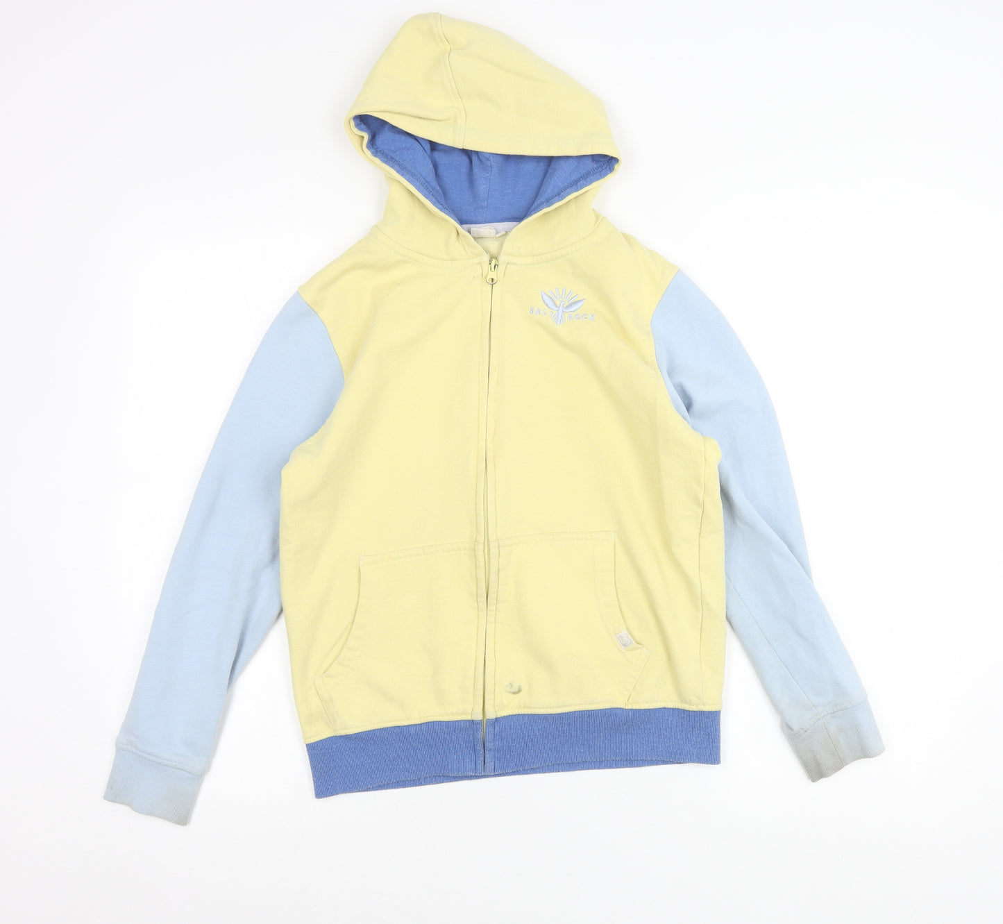 Saltrock Girls Yellow Blue Hooded Full Zip Jacket 13 Years