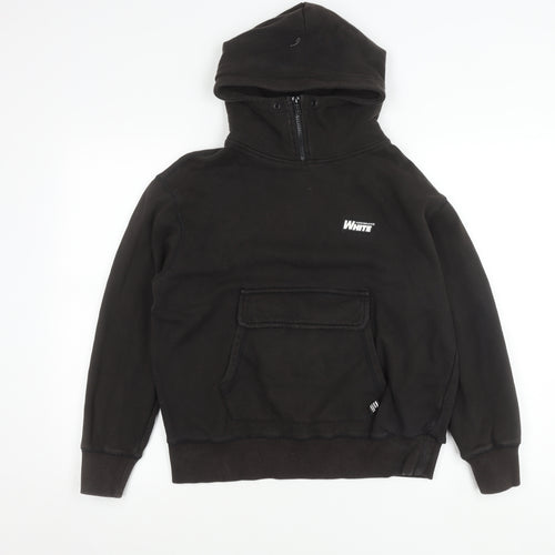 Chocolate Mens Black Small Pullover Hoodie Graphic Print 1/2 Zip
