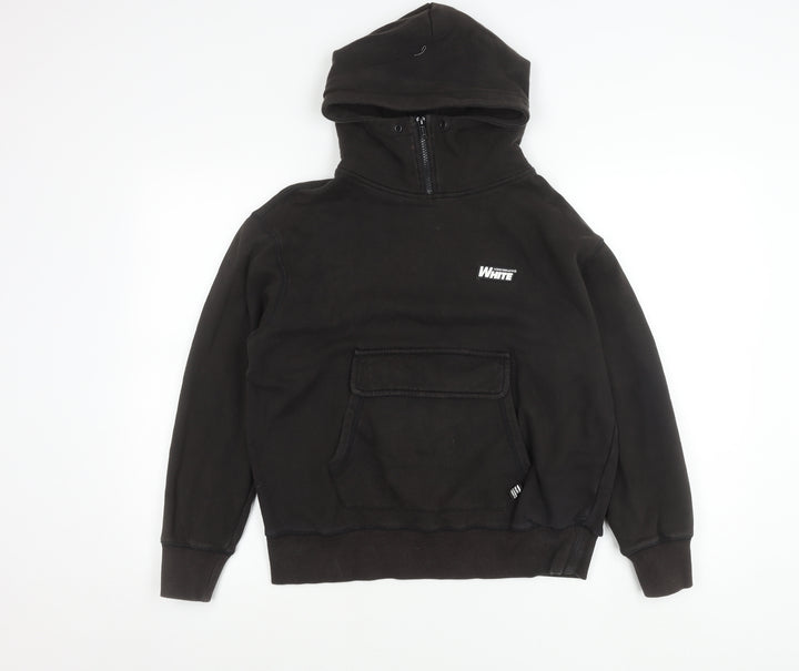 Chocolate Mens Black Small Pullover Hoodie Graphic Print 1/2 Zip