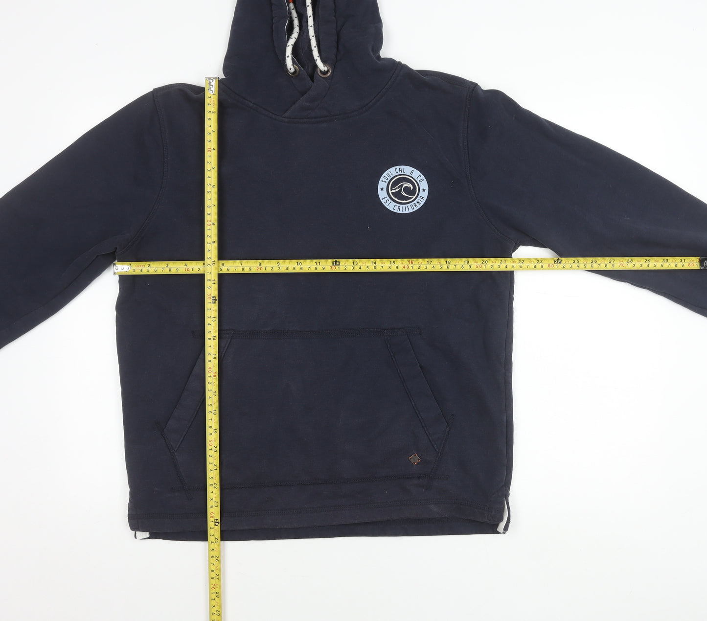 SoulCal & Co Womens Navy Hoodie Pullover L Cotton Blend Casual