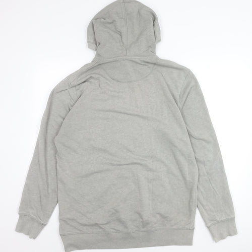 Jack & Jones Mens Grey XL Pullover Hoodie Logo Graphic Sweatshirt
