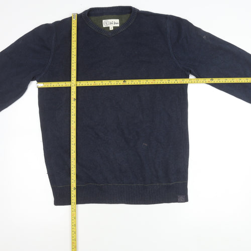 Fat Face Men’s Blue V-Neck Cotton Wool Jumper M Regular Casual