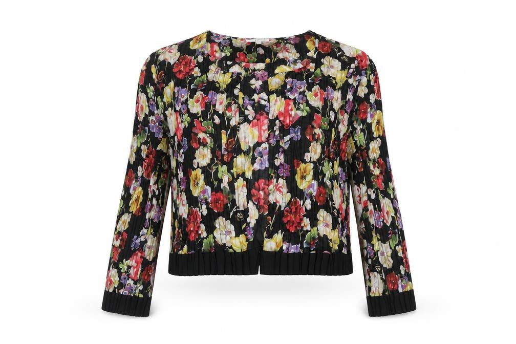Front view of Country Casuals Women’s Multicoloured Floral Pleated Blouse, size S