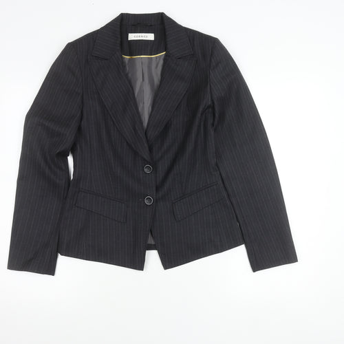 George Womens Black Pinstripe Suit Jacket Size 10 Regular Fit Business Blazer