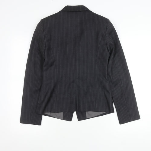 George Womens Black Pinstripe Suit Jacket Size 10 Regular Fit Business Blazer