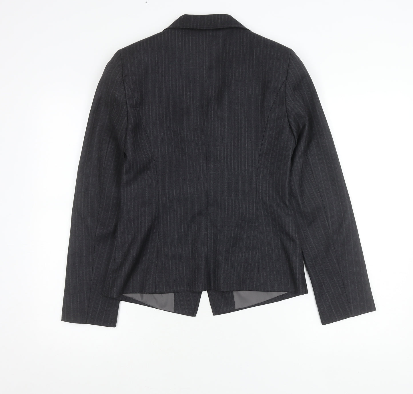 George Womens Black Pinstripe Suit Jacket Size 10 Regular Fit Business Blazer