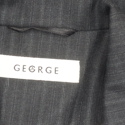 George Womens Black Pinstripe Suit Jacket Size 10 Regular Fit Business Blazer