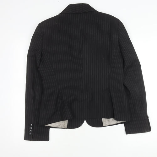 Austin Reed Women Black Pinstripe Suit Jacket Size 14 Wool Blend