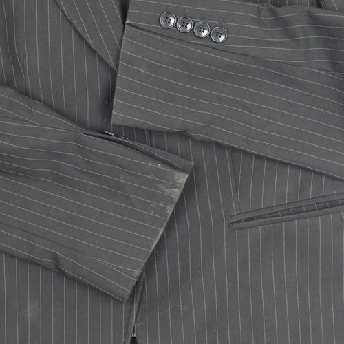 Austin Reed Women Black Pinstripe Suit Jacket Size 14 Wool Blend